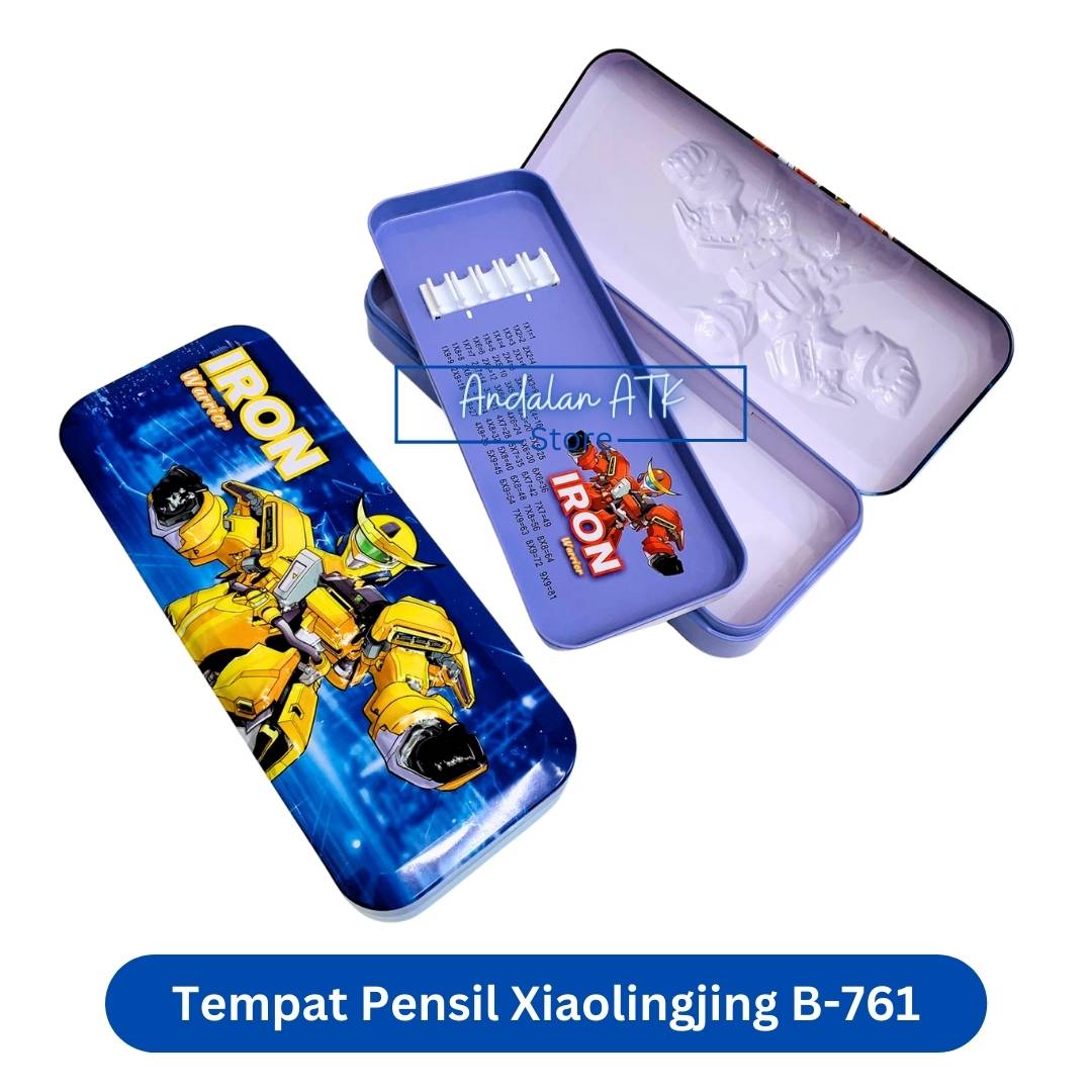 Tempat Pensil Anak Xiaolingjing B-761 Iron Man Kaleng / Kotak Pensil / Pencil Case  