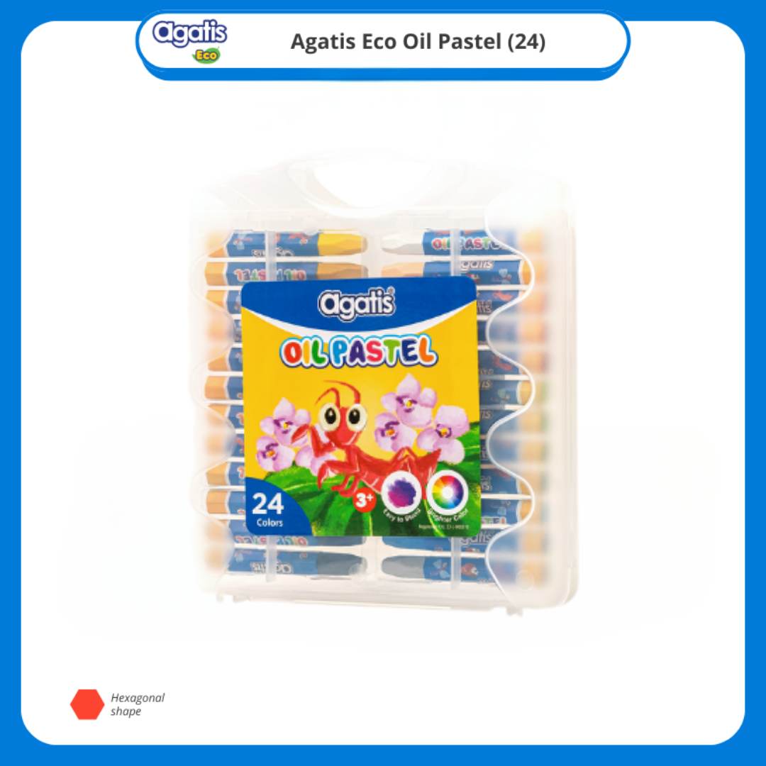 Crayon Agatis Eco 24 Warna OH-OP-2401 Hexagonal / Oil Pastel  