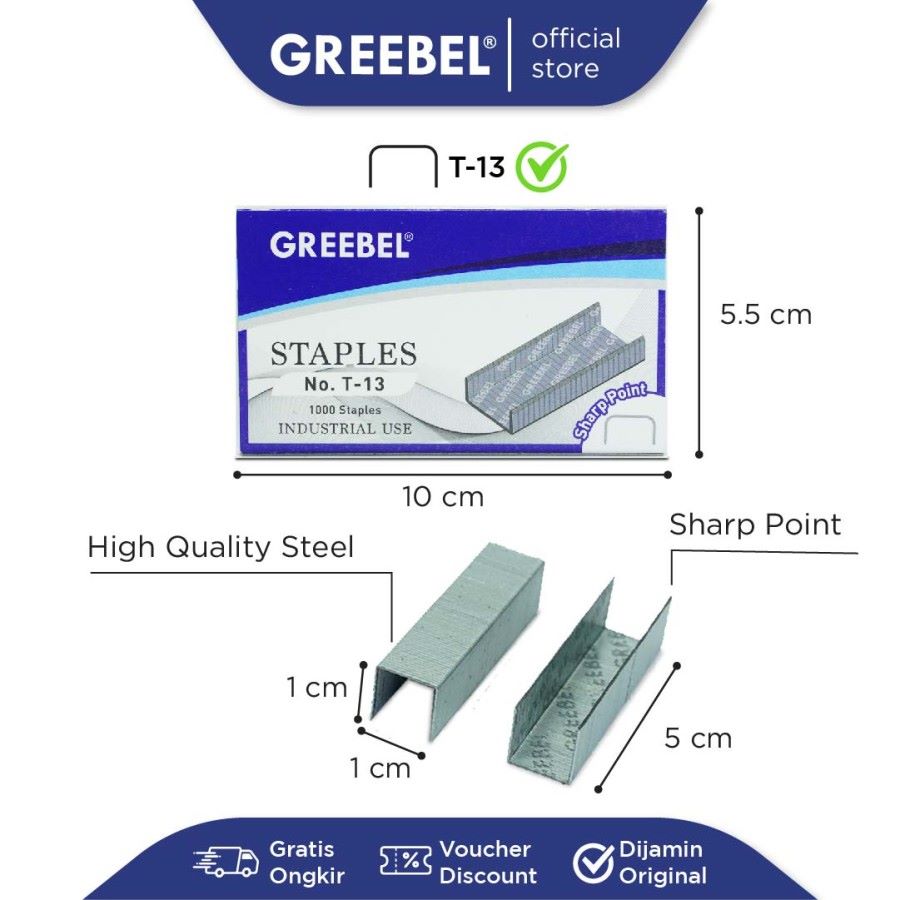 Isi Staples / Greebel Staples T-13 Untuk Jilid / Refiil Stapler  