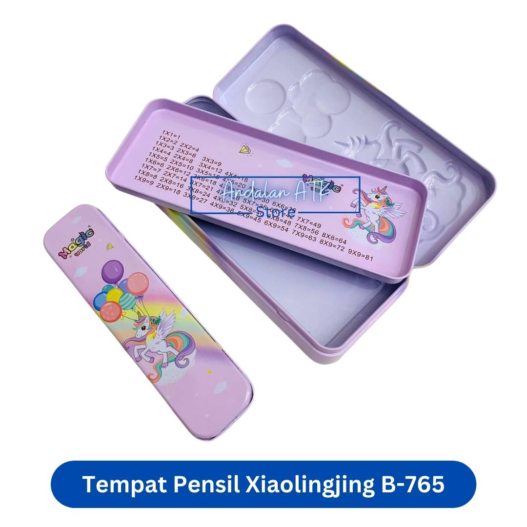 Tempat Pensil Anak Xiaolingjing B-765 Unicorn Kaleng / Kotak Pensil / Pencil Case  