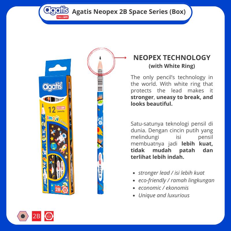 Pensil / Agatis Pencil 2B NH-2BW8-1201 Neopex Graphite Hexagonal [1 PACK]  