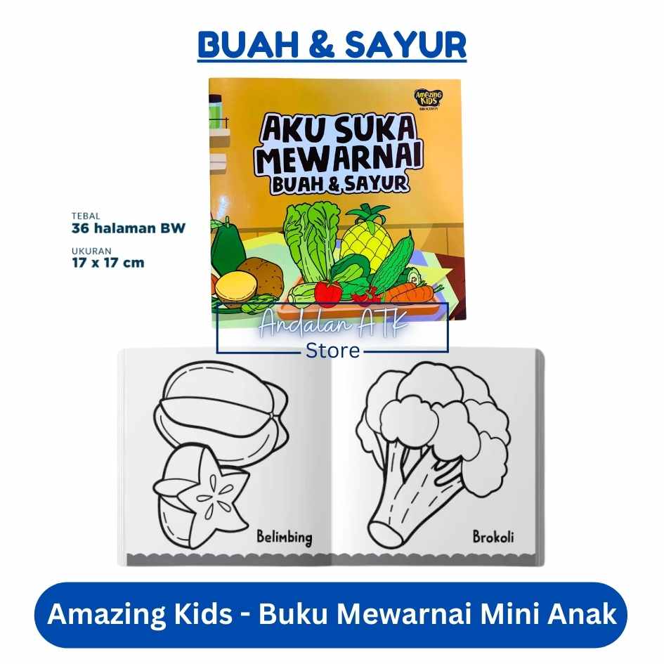 Amazing Kids Buku Mewarnai Anak Mini Coloring Book / Buku Bacaan Cerita Anak