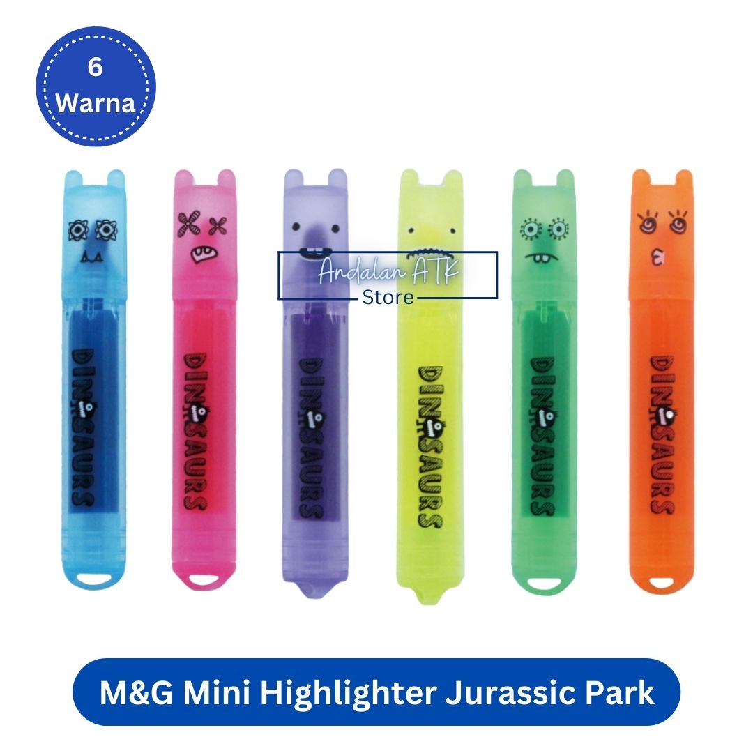 M&G Mini Highlighter Jurassic Park AHM22572 [6 Warna] / Stabilo  