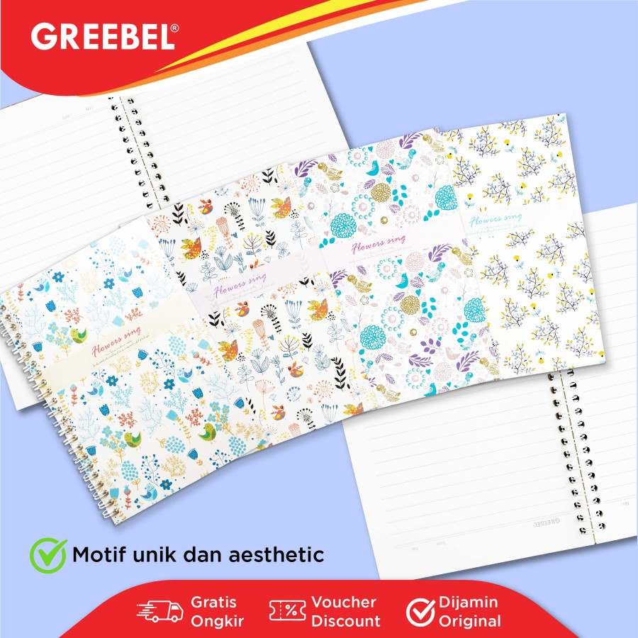 Greebel Ring Book 8064 A50 24 Ukuran A5 / Buku Agenda Notebook / Buku Catatan  