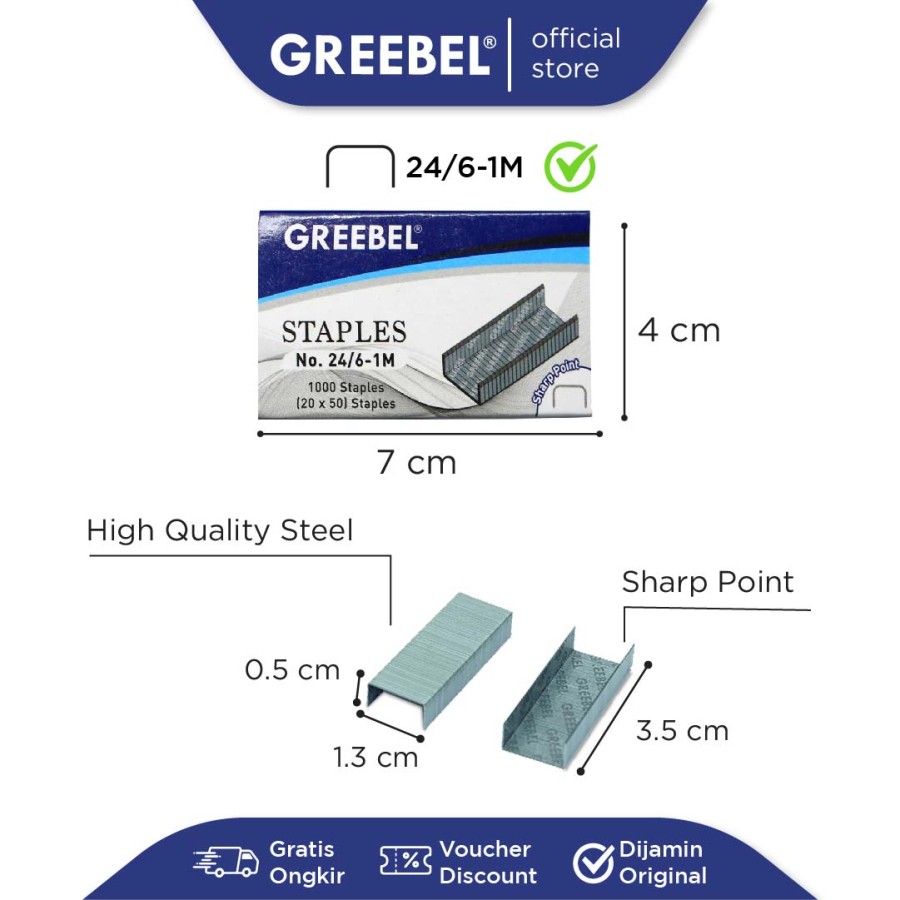 Isi Staples / Greebel Staples 24/6-1M / Refiil Stapler  