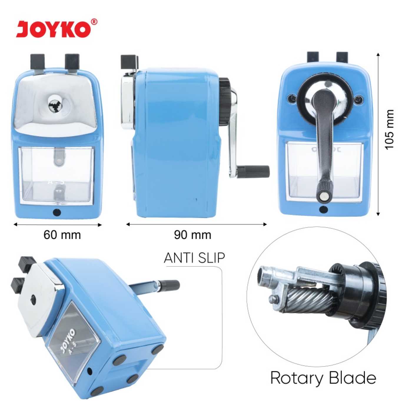 Rautan Putar Joyko A-5 Sharpener / Rautan Meja / Serutan Pensil  