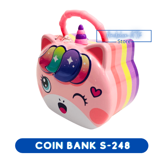 Coin Bank / Celengan Anak Kunci Gembok Karakter Kepala Unicorn S-248 Xiaolingjing