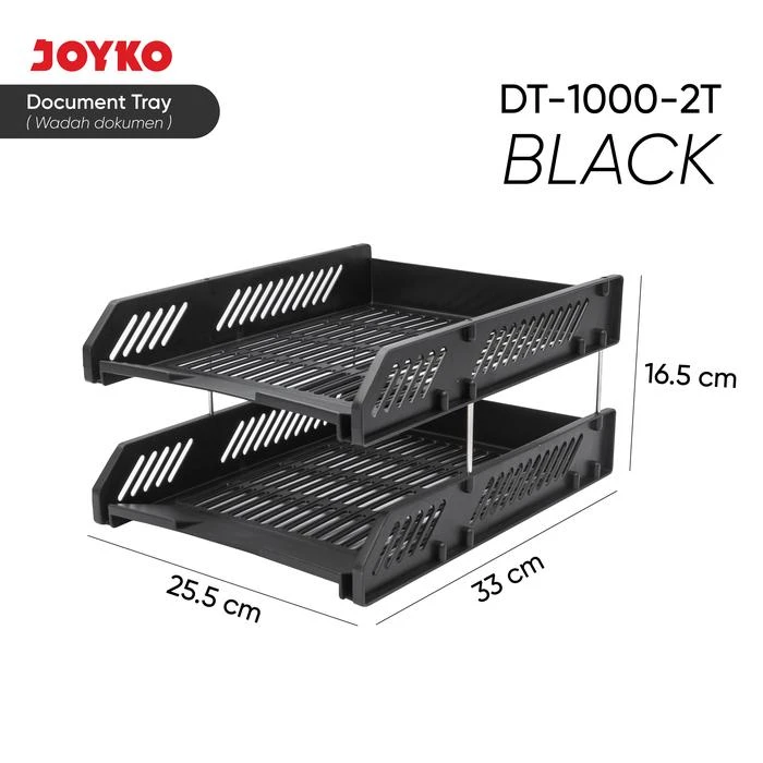 Document Tray Joyko DT-1000 2 Susun Hitam dan Biru / File Tray