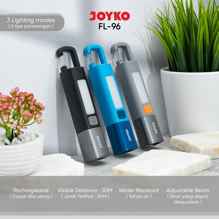 LED Flashlight / Senter LED FL-96 Joyko Rechargeable