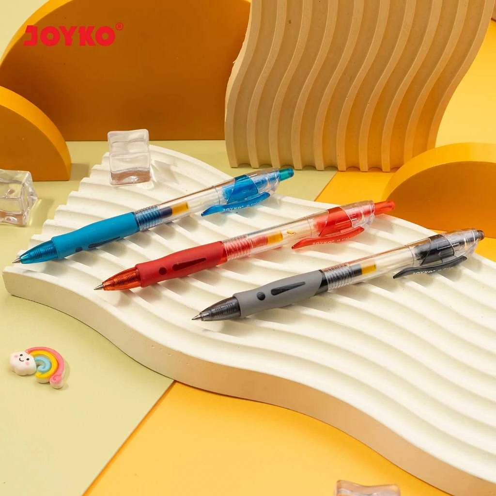 Pulpen / Ballpen Gell Joyko GP-265 Bullet Tip Ukuran 0.5mm Warna Black , Red, Blue