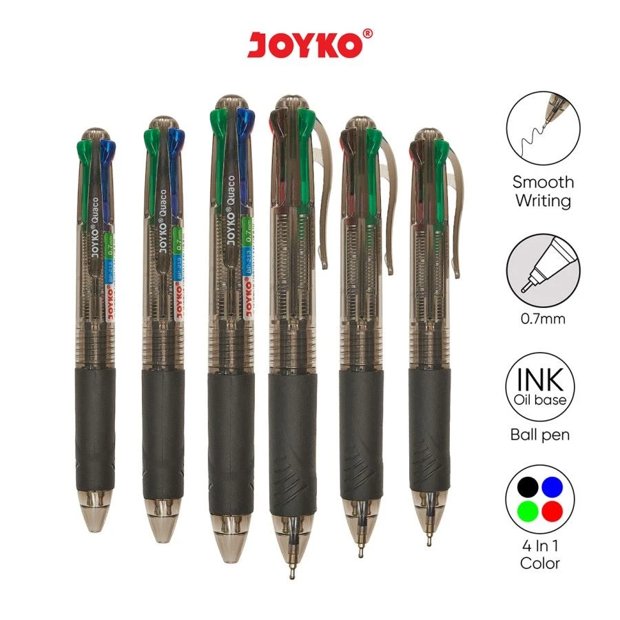 Ballpen / Pulpen Joyko BP-213 Retract Pulpen 4 Warna