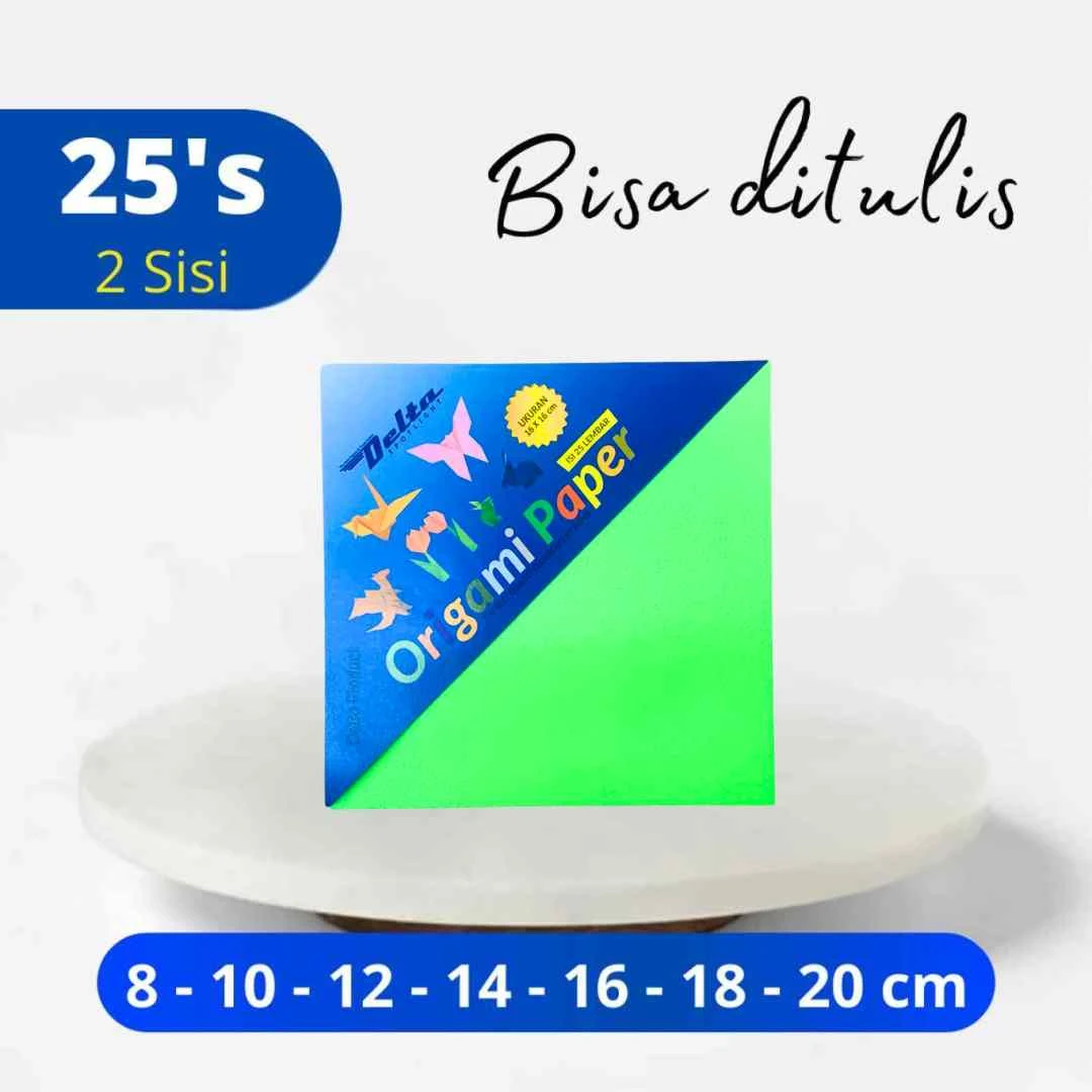 Kertas Origami Isi 25 Lbr Warna 2 sisi / Kertas Origami Delta / Bisa ditulis