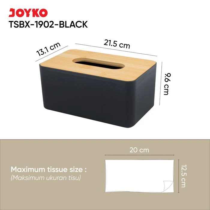 Tissue Box / Kotak Tisu TSBX-1902 Hitam dan Putih Joyko