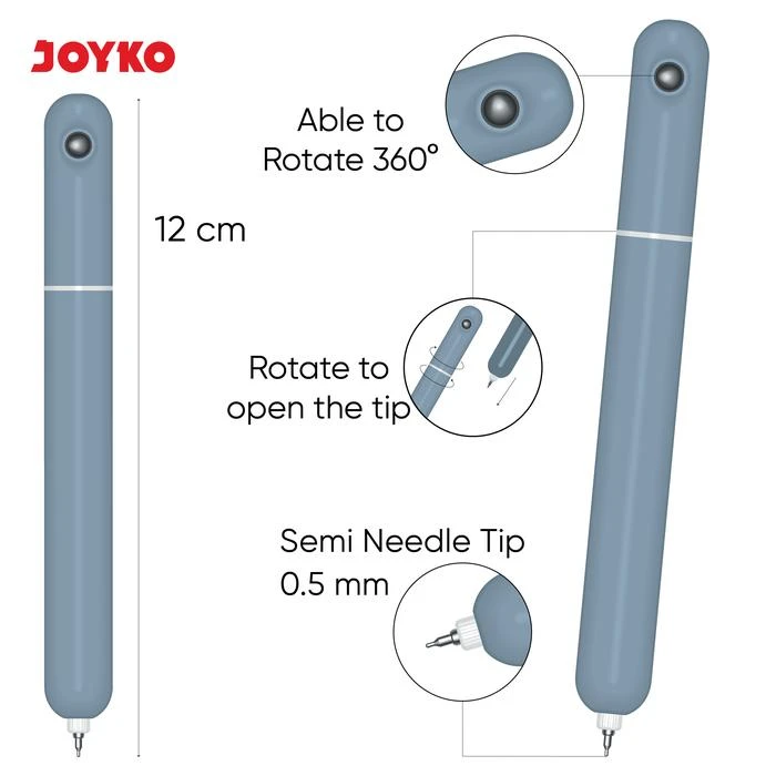 Pulpen Gell / Ballpen Gel GP-427 Joyko SET ISI 4 Tinta Hitam  