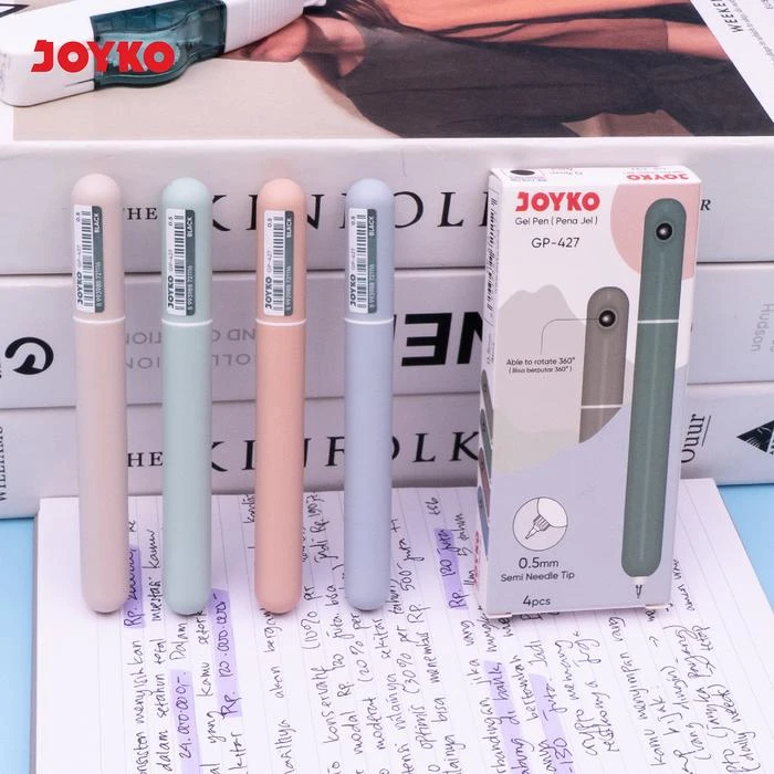 Pulpen Gell / Ballpen Gel GP-427 Joyko SET ISI 4 Tinta Hitam  