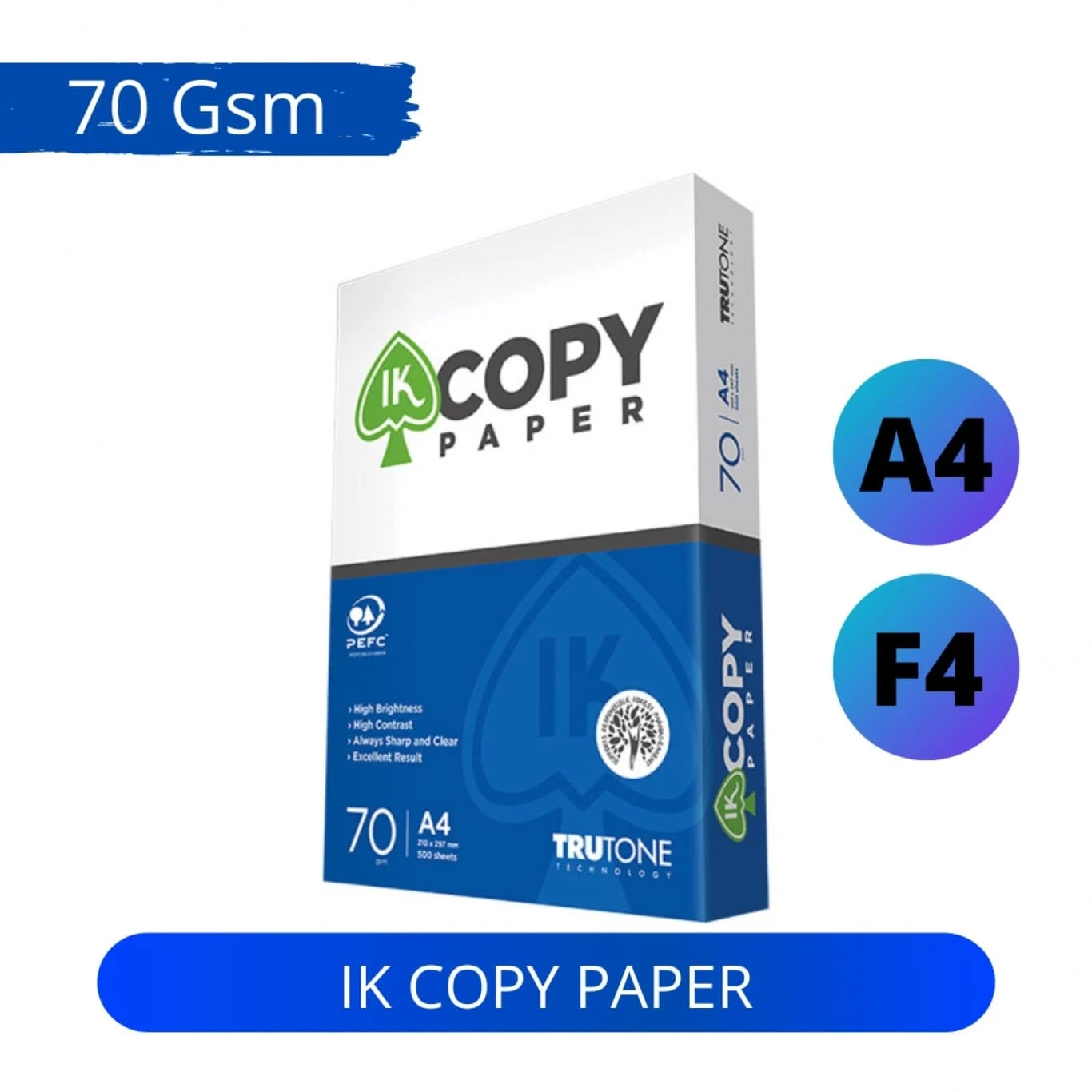 Kertas HVS A4 dan F4 IK Copy Paper 70Gsm  