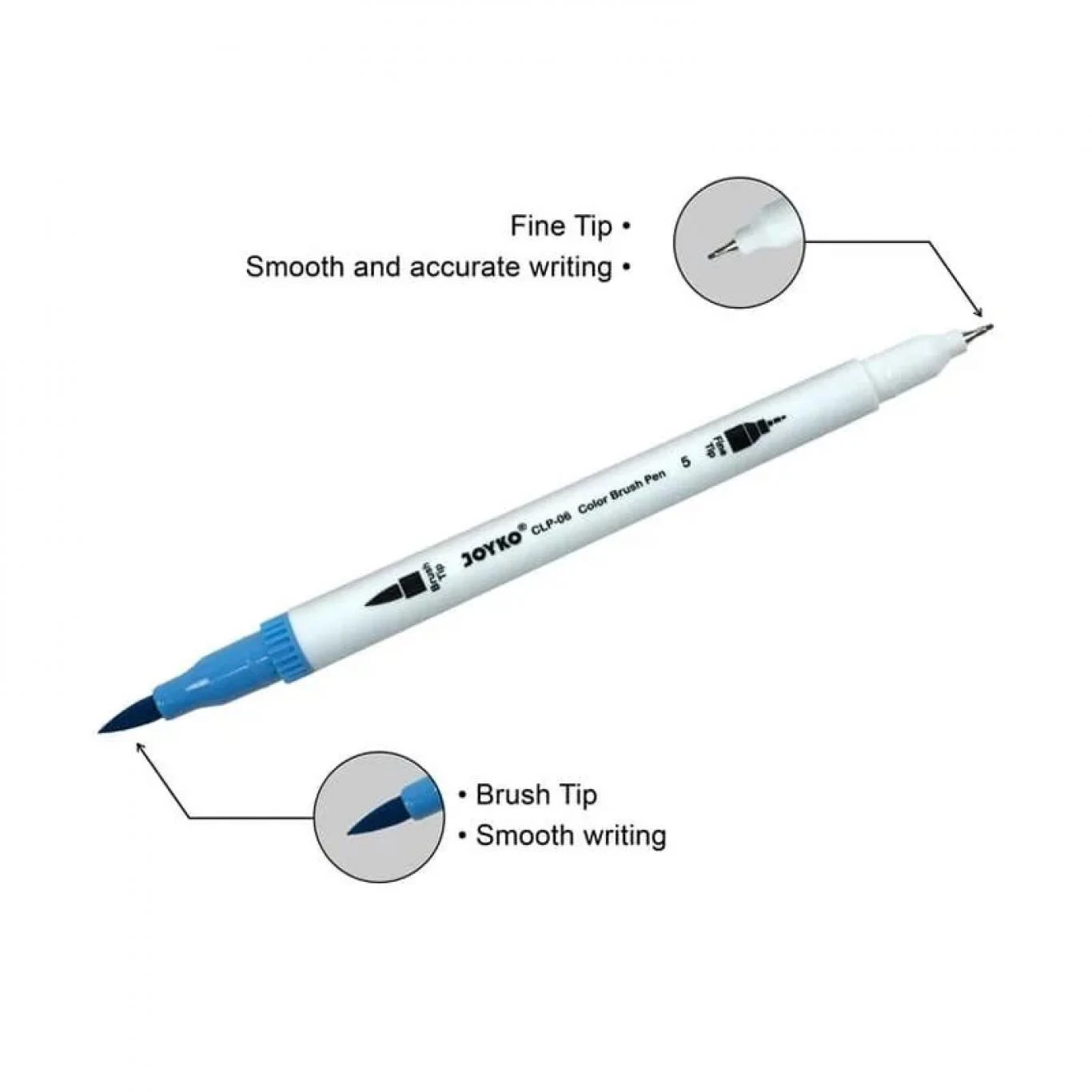 Brush Pen Joyko CLP-06 Isi 12 Warna / Dual Brush Pen / Pena Kuas