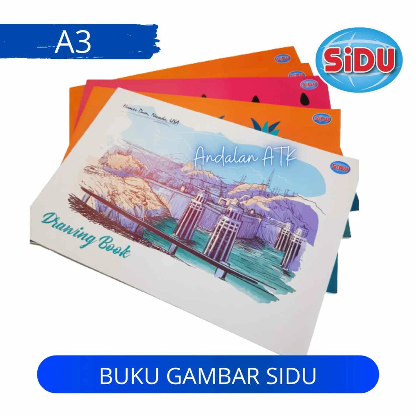 Buku Gambar Sidu A3 / Drawing Book Sidu A3 isi 10 Lbr / Buku Gambar A3  