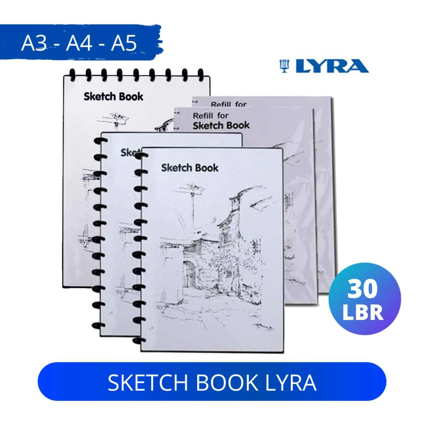Sketch Book Lyra Ukuran A5, A4, A3 / Buku Sketsa Lyra  