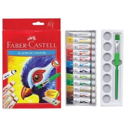 Cat Akrilik Faber Castell / Cat Acrylic Faber Castell Set 12 Warna Tube