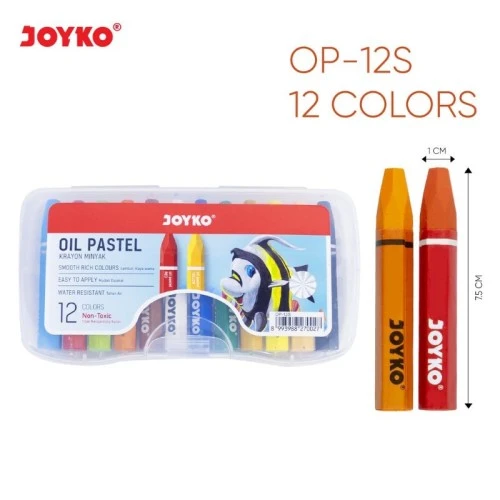 Oil Pastel Joyko / Crayon Joyko 12 Warna  