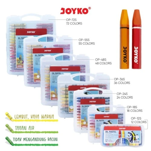 Oil Pastel Joyko / Crayon Joyko 12 Warna  
