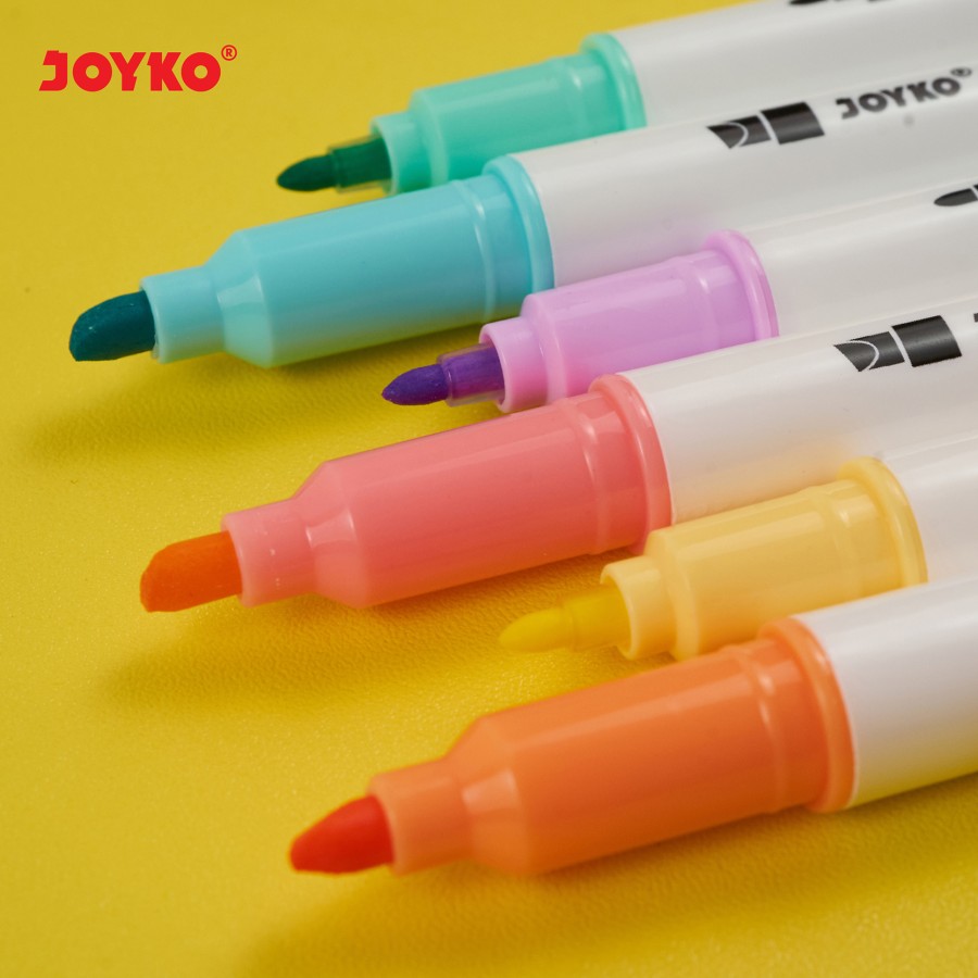 Highlighter Joyko HL-54 Dual Tip [SET ISI 6 PCS] / Stabilo Joyko / Penanda Buku  