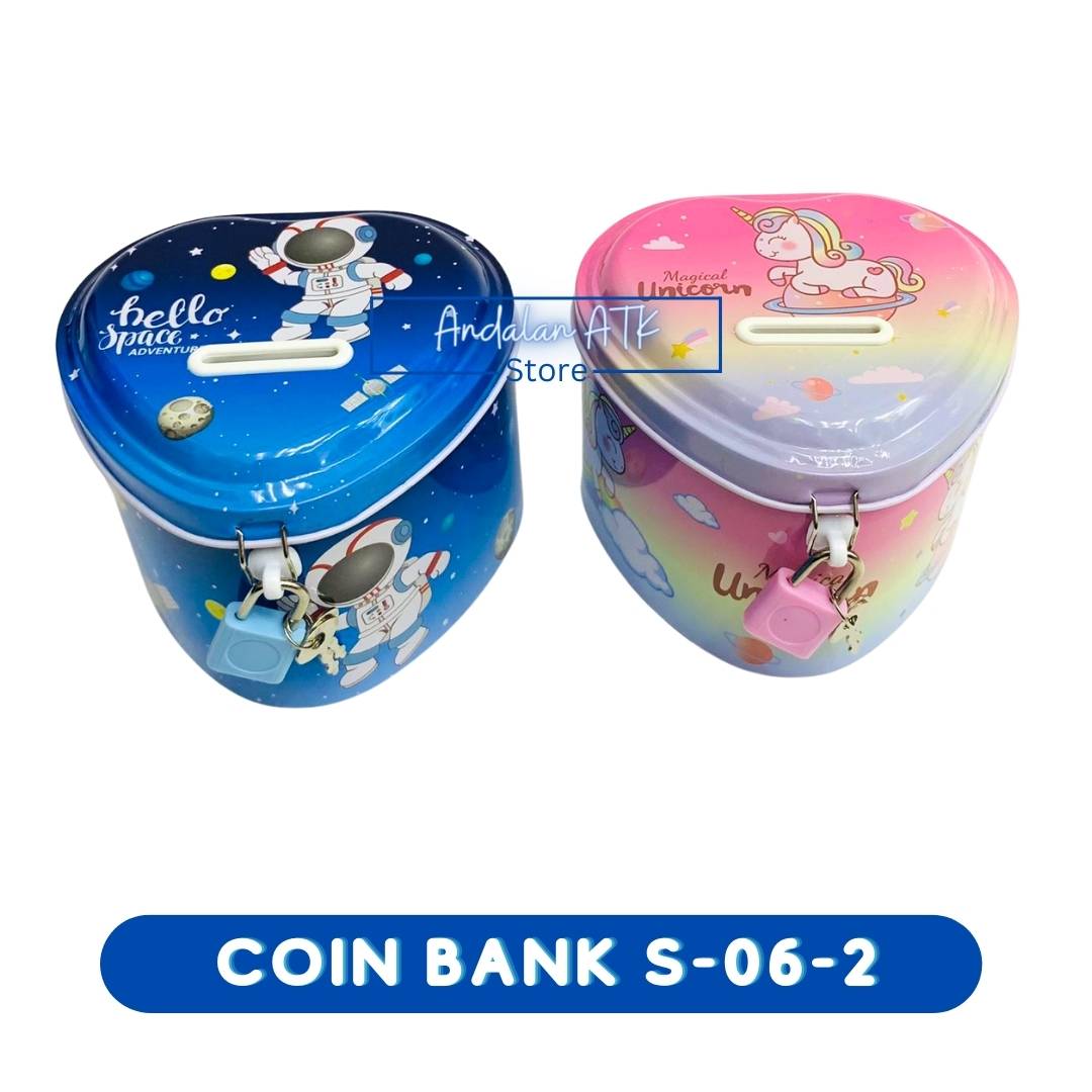 Coin Bank / Celengan Anak Kunci Gembok Bentuk Mini Love S-06 Xiaolingjing  