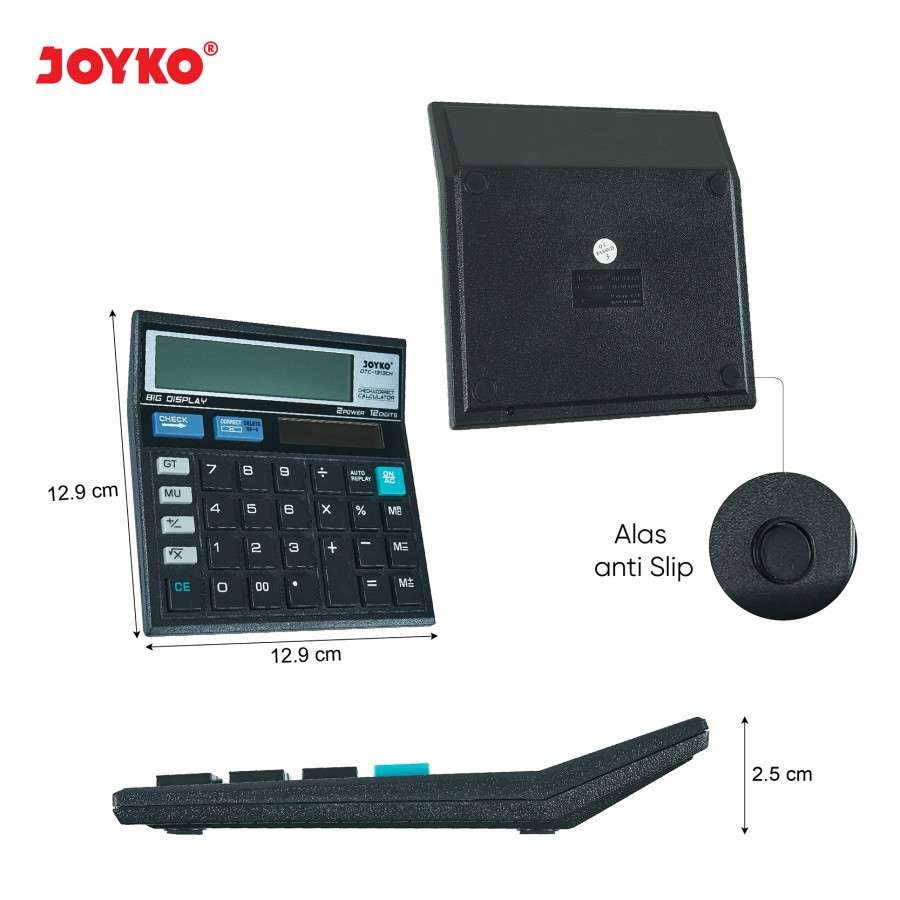 Kalkulator Joyko / Calculator Tipe DTC-1313CH / 12 Digit Dual Power  
