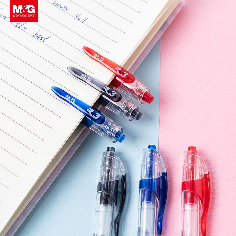 Pulpen / Ballpen Gel Pen M&G Retractable Comfort Grip 0.5 mm Black, Blue, Red AGP02372