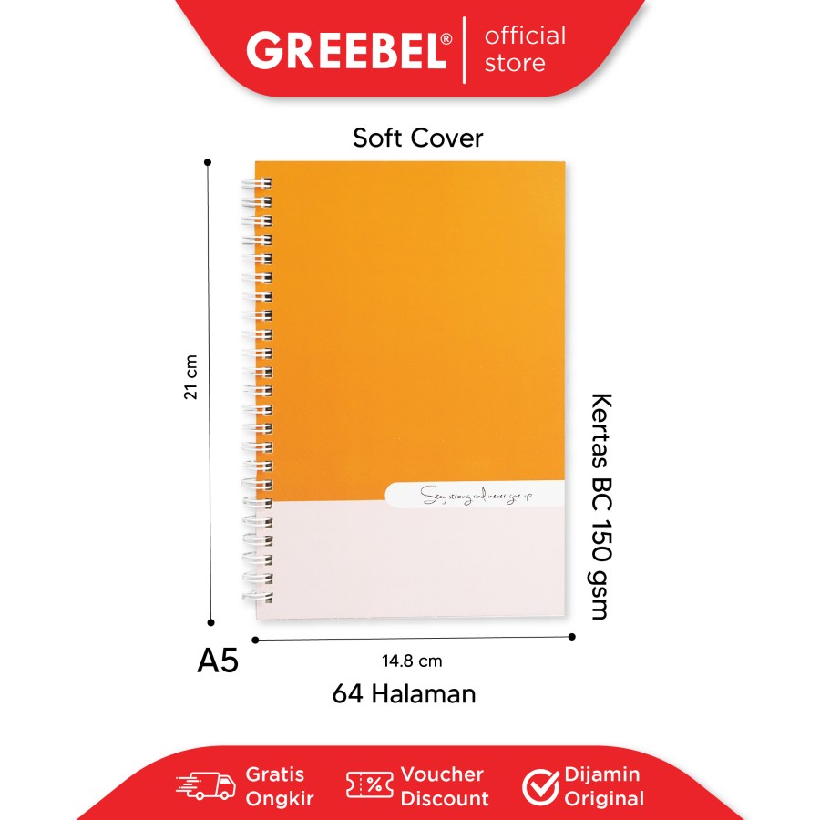 Greebel Ring Book 8064 A5O 33 Ukuran A5 / Buku Agenda Notebook / Buku Catatan  