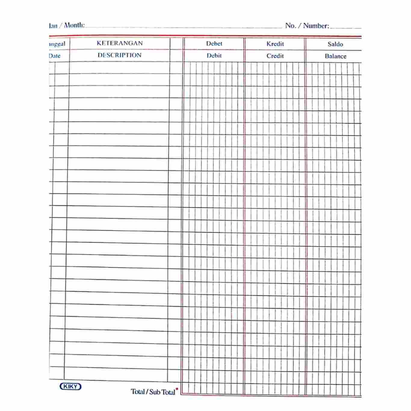 Buku Kas Bank Kiky Ukuran Kwarto Kas 3 Kolom Isi 100 Lembar Hard Cover / Hardcover / Buku Jurnal