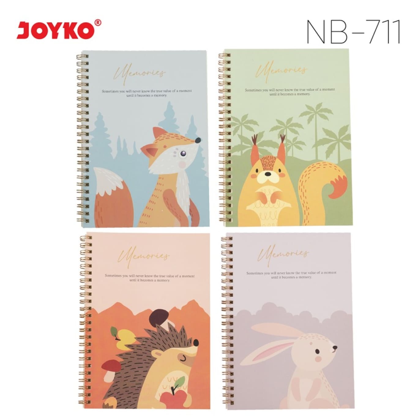 Joyko Notebook A5 Diary Agenda Buku Catatan Bergaris NB-707~711 Animal [60 Lembar]  
