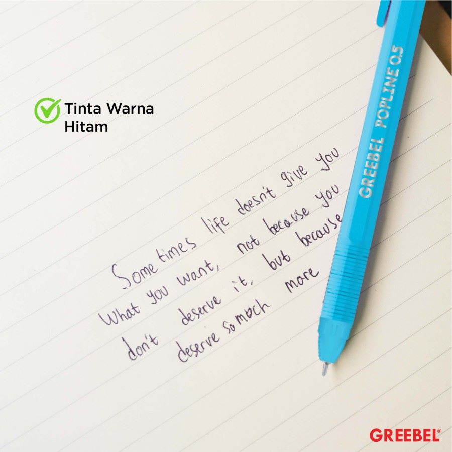 Pulpen Greebel / Greebel Ballpen PopLine 0.5MM Hitam / Ballpoint