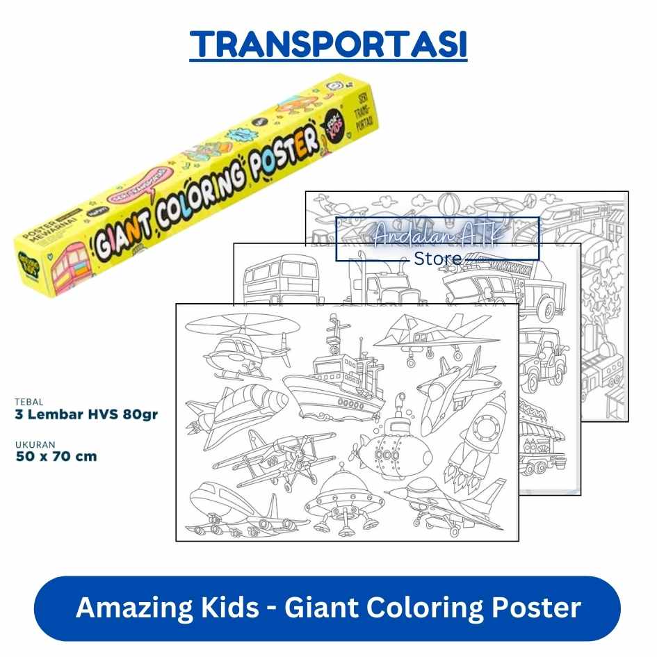 Amazing Kids Giant Coloring Poster Mewarnai / Lembar Mewarnai  