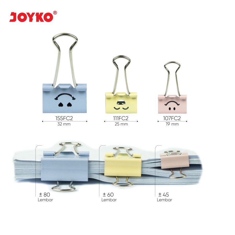 Binder Clip Joyko FC-2 No. 107 dan No. 111 / Jepitan Klip Kertas / Paper Clip  