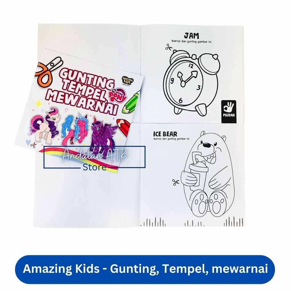 Amazing Kids Gunting, Tempel, Mewarnai Fun Activity