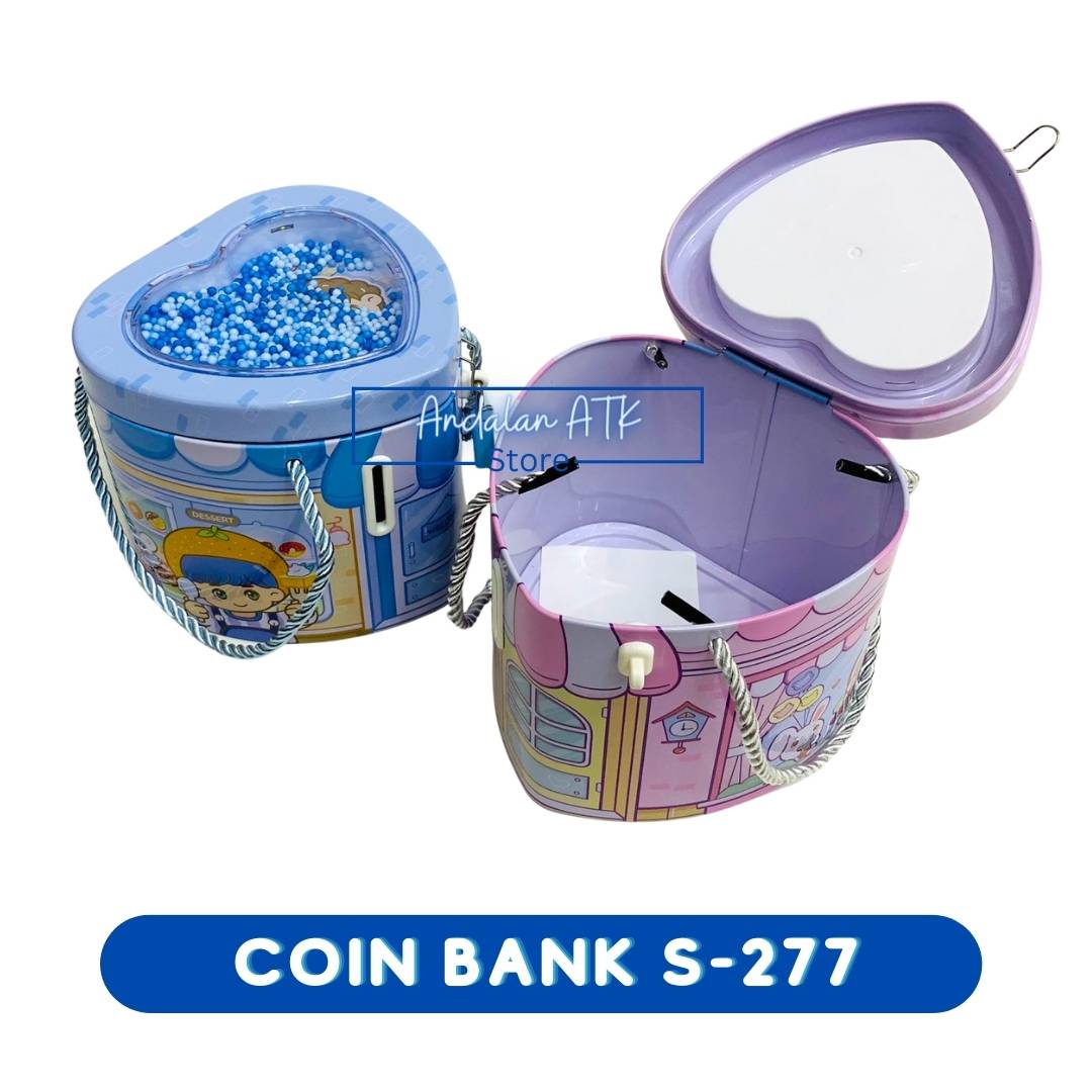 Coin Bank / Celengan Anak Kunci Gembok Foam Butir Bentuk Love S-277 Xiaolingjing  