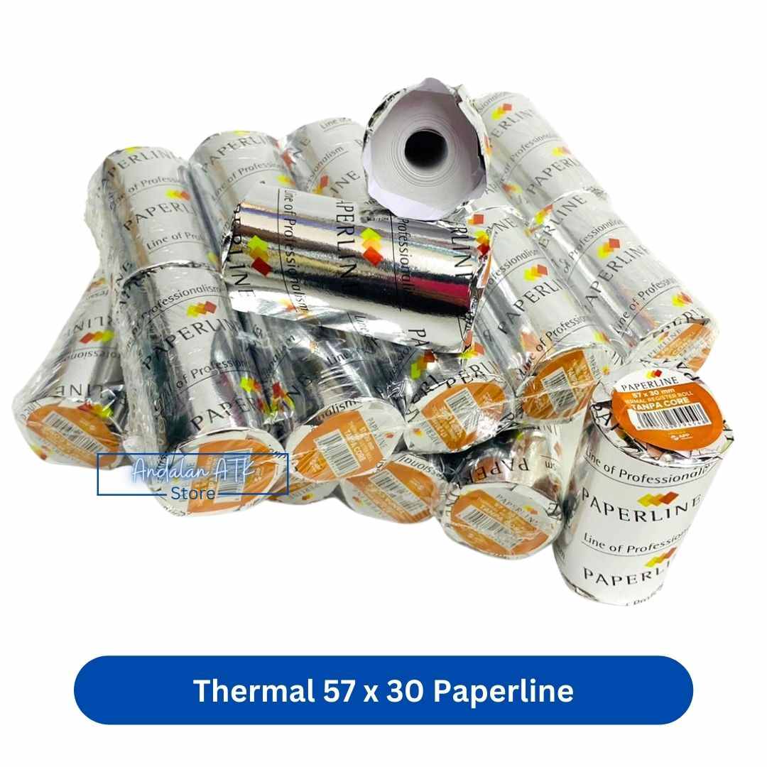 Kertas Struk Thermal Paperline 57x30mm Coreless / Tanpa Tulang / Kertas Kasir Thermal