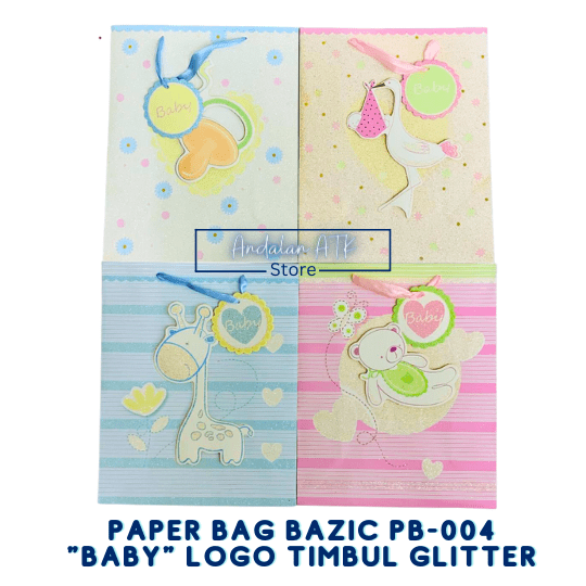 Paper Bag Baby Bazic PB-004 Logo Timbul / Tas Kertas Shopping Bag / Goodie Bag