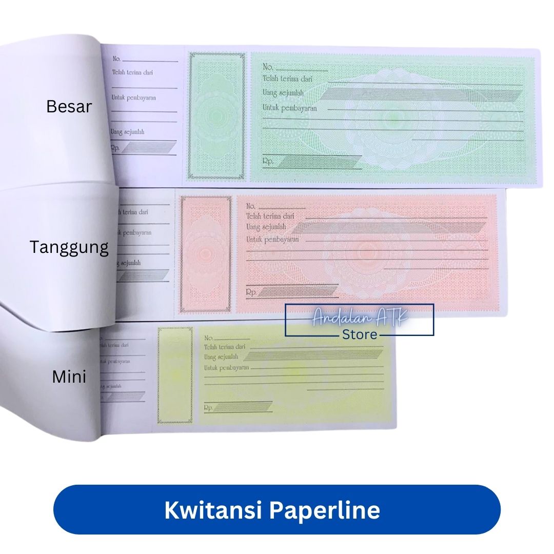 Paperline Kwitansi / Kuitansi Ukuran: Mini, Tanggung, Besar  