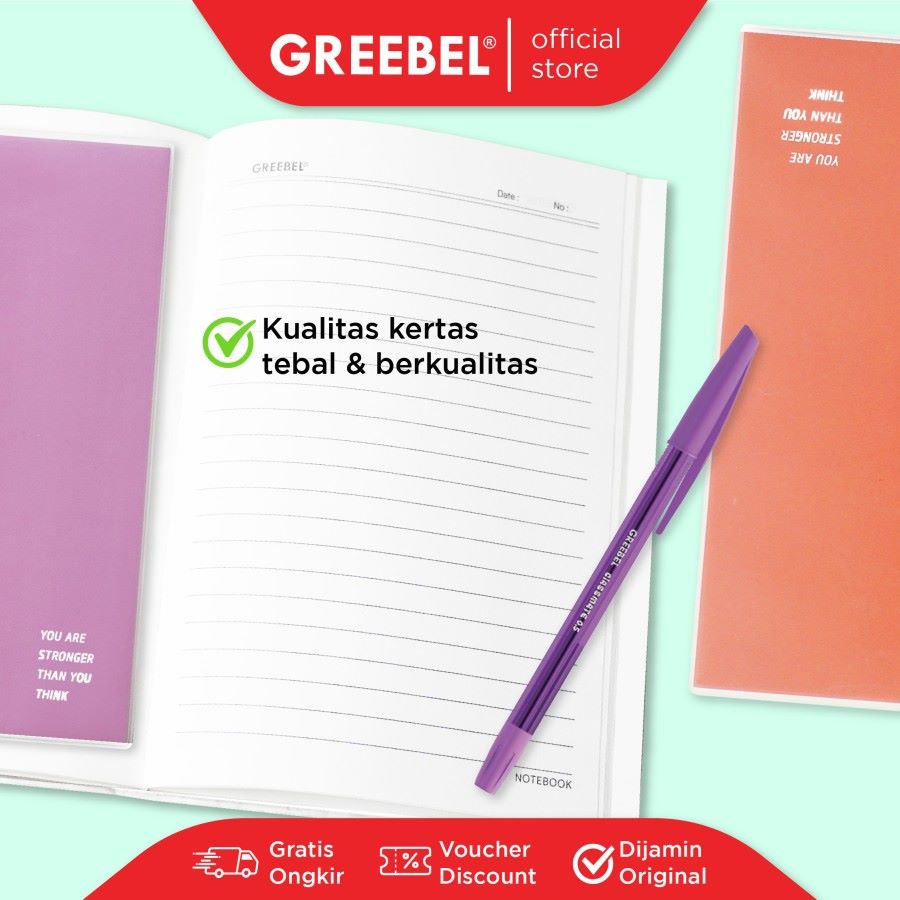 Greebel Note Book 8080 A5O 38 Ukuran A5 / Buku Agenda Notebook / Buku Catatan