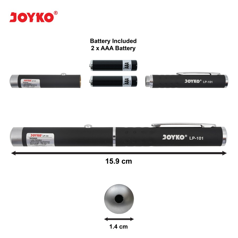 Green Laser Pointer Joyko LP-101 / Penunjuk Laser Hijau / Senter  