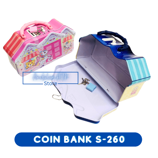 Coin Bank / Celengan Anak Kunci Gembok Karakter Rumah S-260 Xiaolingjing