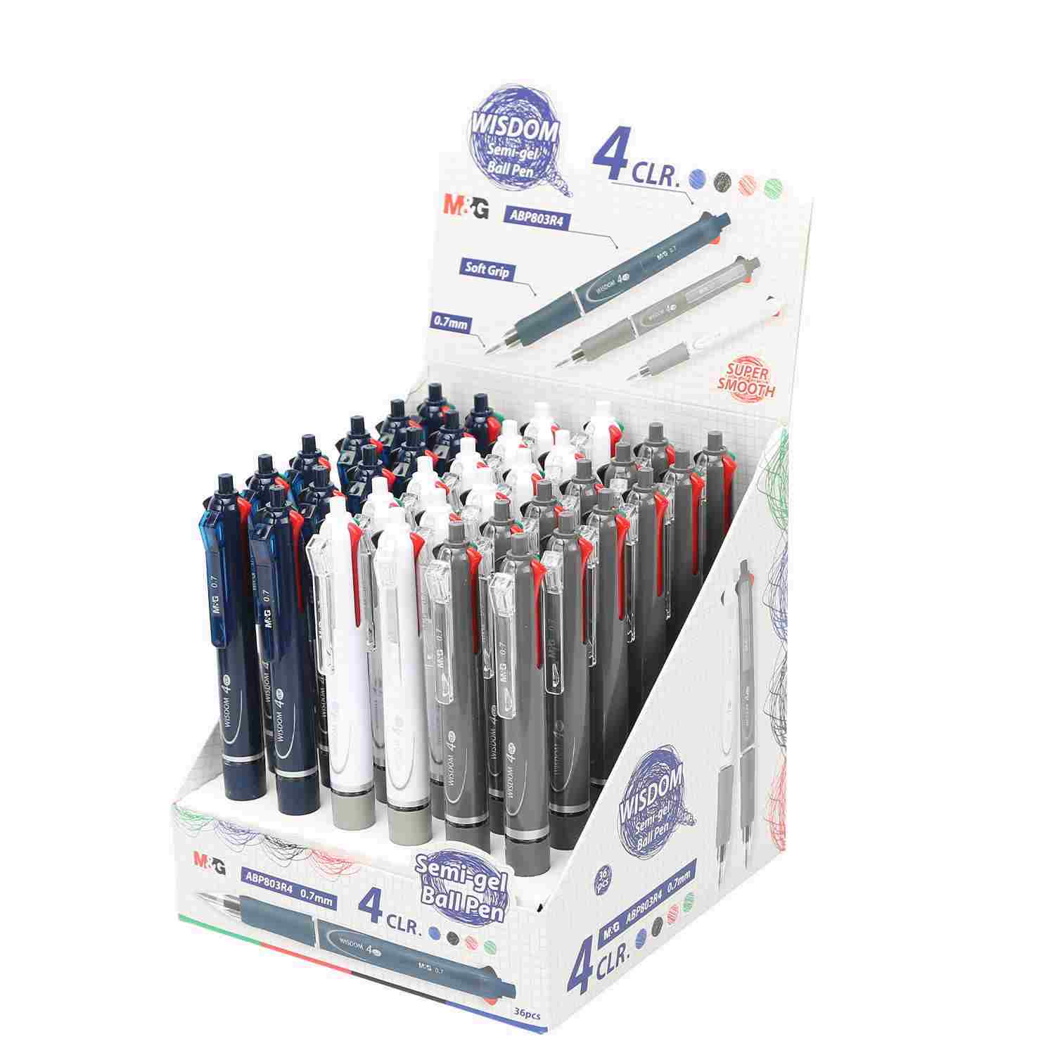 Pulpen 4 Warna / Ballpen M&G 4 in 1 Colors 0.7mm ABP803R4