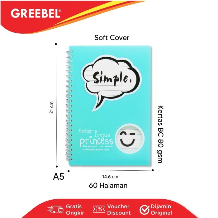 Greebel Ring Book 8060 A5 PP-4 Ukuran A5 / Buku Agenda Notebook / Buku Catatan