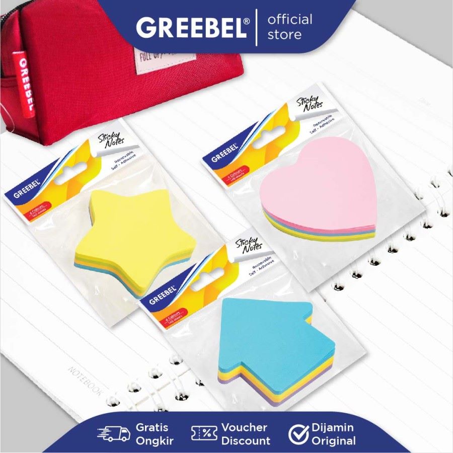 Sticky Note Greebel GSN 4W1M 140 Bentuk / Post It / Index Memo  