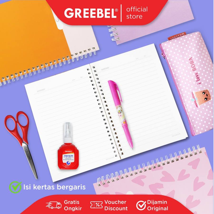 Greebel Ring Book 8064 A5O 33 Ukuran A5 / Buku Agenda Notebook / Buku Catatan  