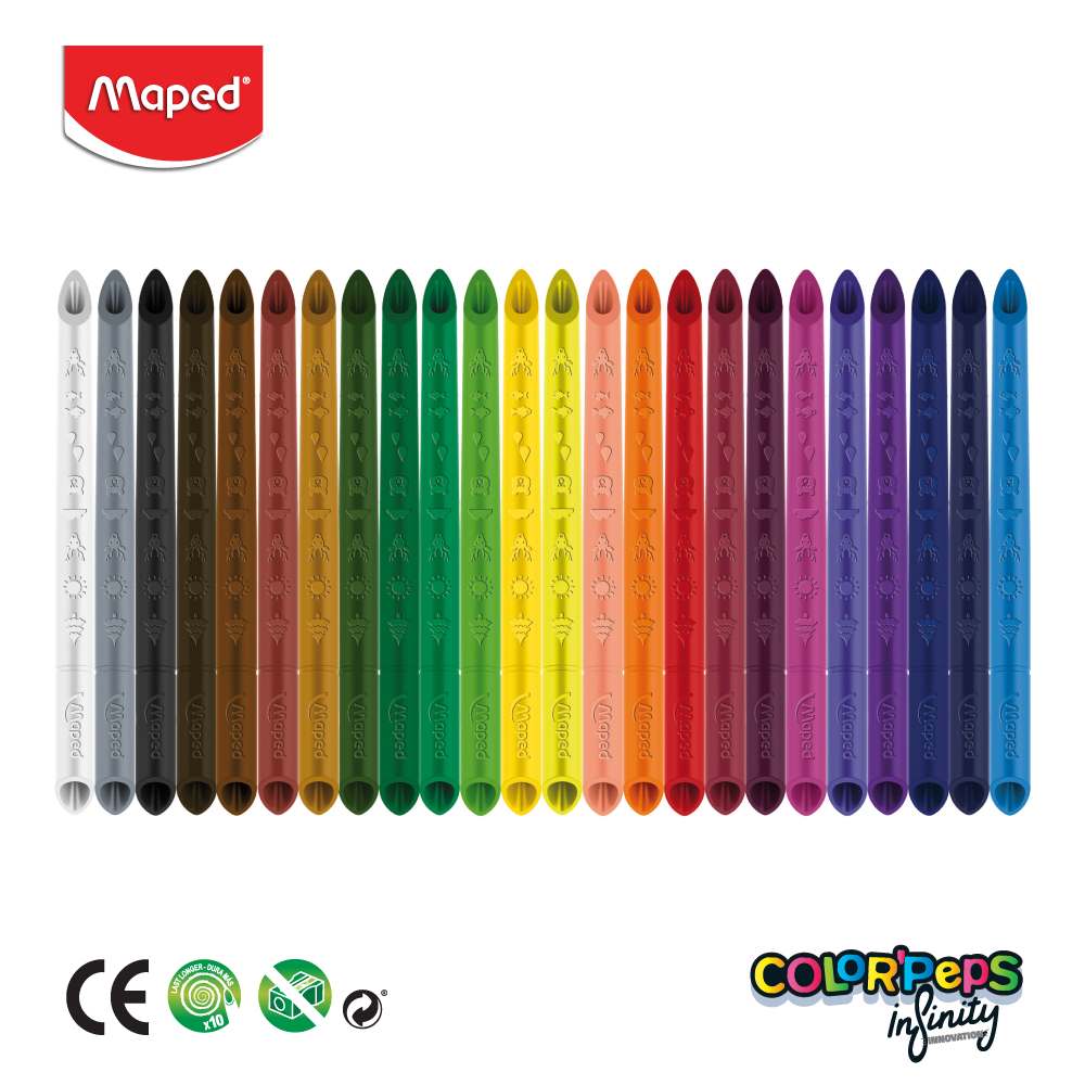 Maped Color Peps Infinity X24 CP861601 Isi 24 Warna / Pensil Warna Tanpa Kayu