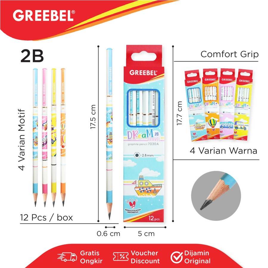 Pensil Greebel 7030 Dream 2B / Pencil Graphite Kayu  